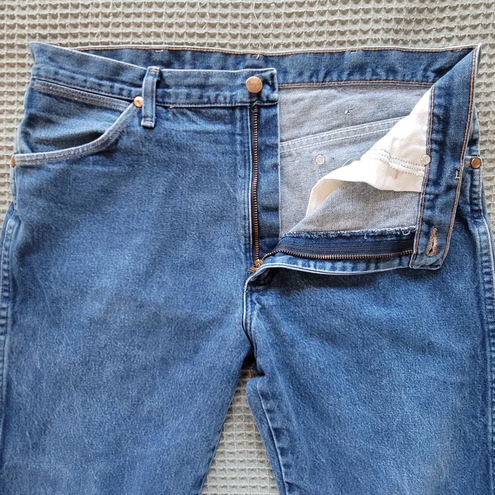 Wrangler 13MWZ Cowboy Cut Jeans Mens 36x29‎ Blue Original Fit Straight Leg Denim
